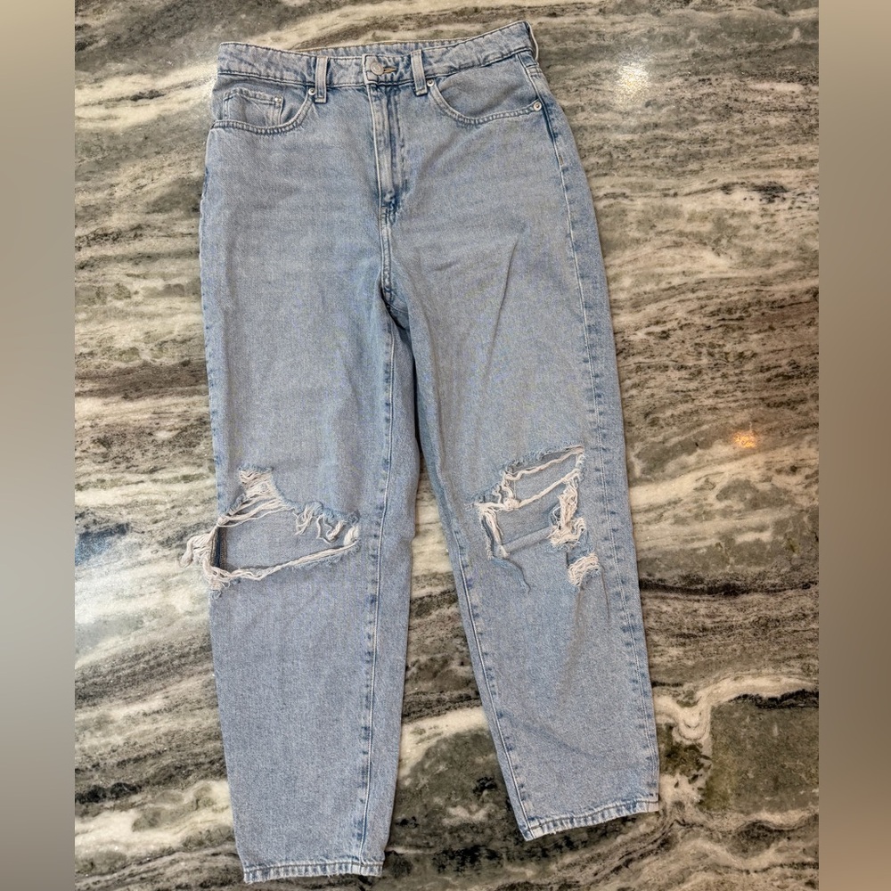 &Denim Loose Mom Jean Light Blue Jeans